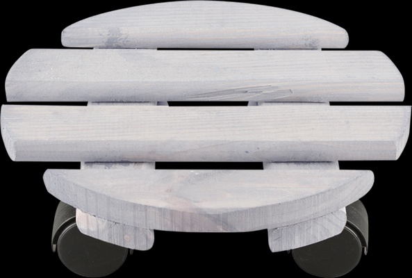 Carro Porta Macetas Madera Redondo S